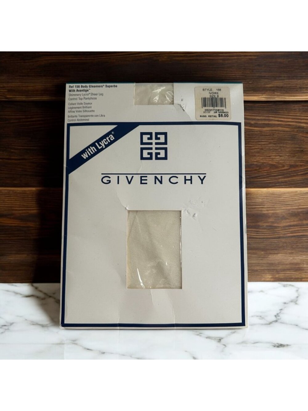 GIVENCHY Body Gleamers Superbe Avantige Ivory Control Top Pantyhose Size B NWT